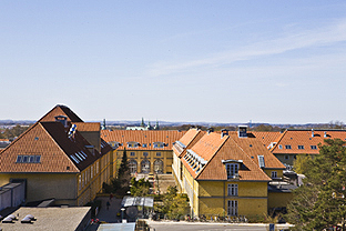 Foto af Nordsjællands Hospital - Hillerød, luftfoto over de oprindelige bygninger